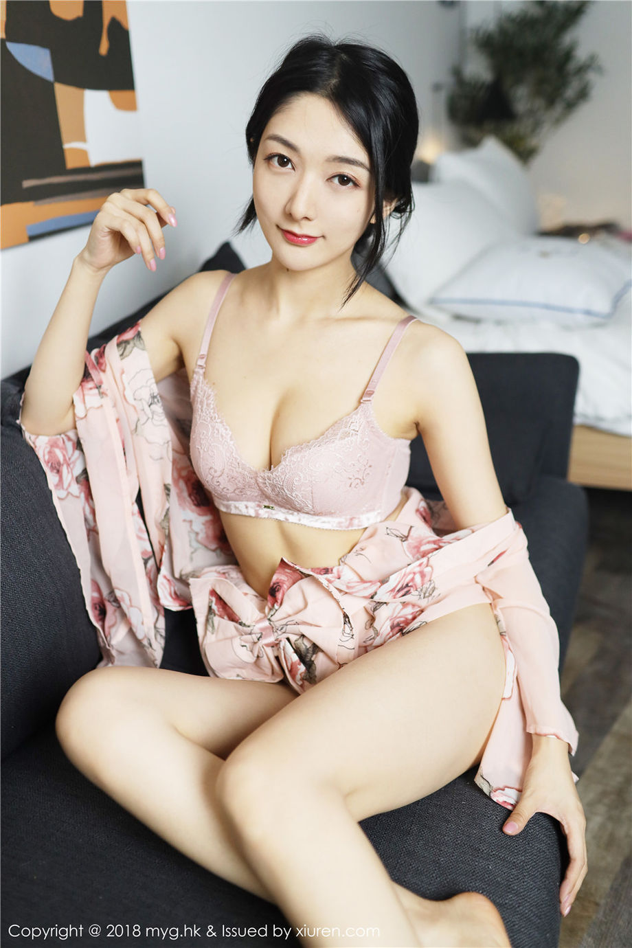 MyGirl美媛馆 大奶翘臀美女Angela喜欢猫性感蕾丝内衣裤透明火辣写真图片