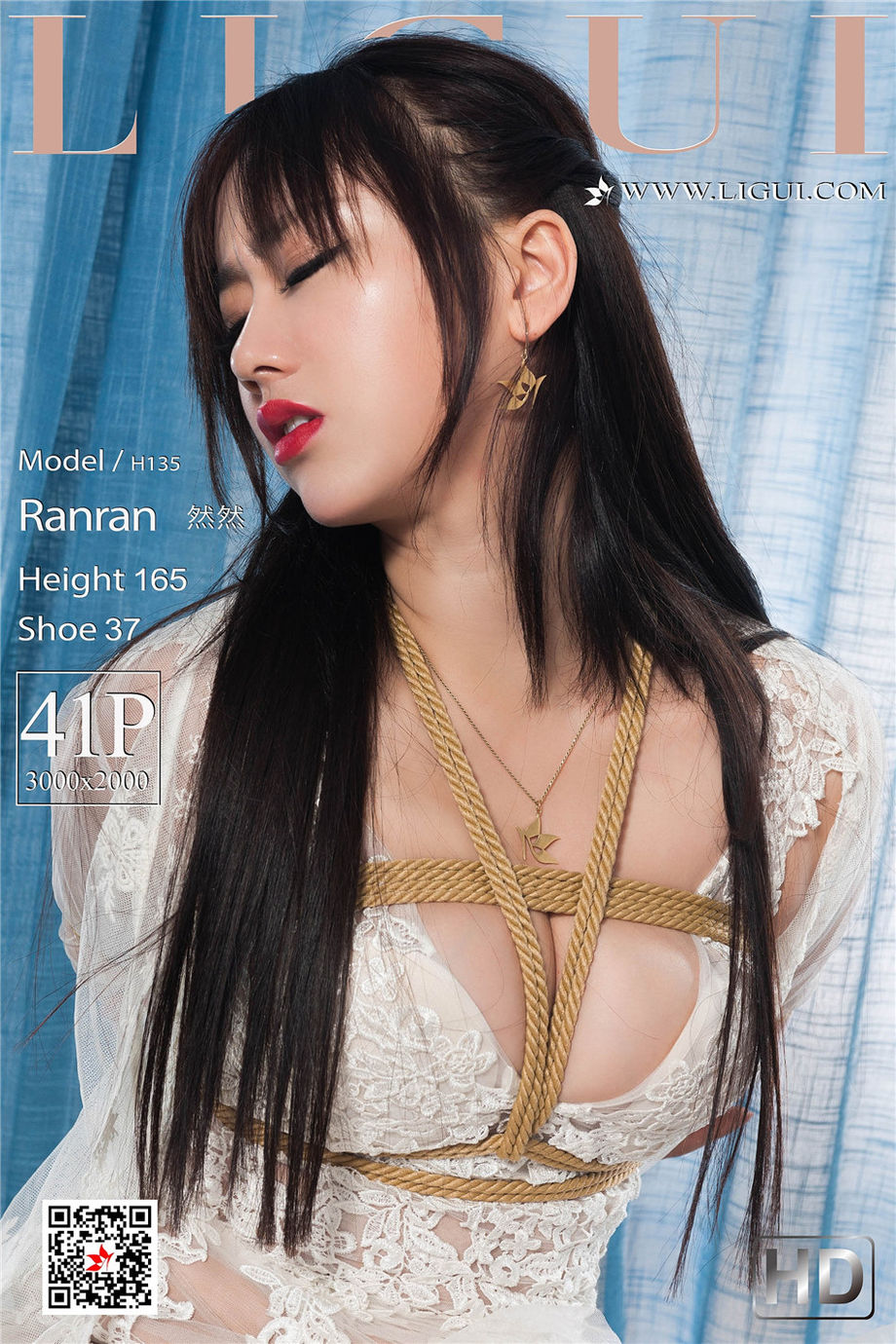 Ligui丽柜 清纯美女然然诱人丝袜玉足撩人捆绑魅惑写真图片