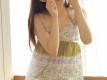 吊带碎花裙美女柔顺长发粉嫩脸蛋图片